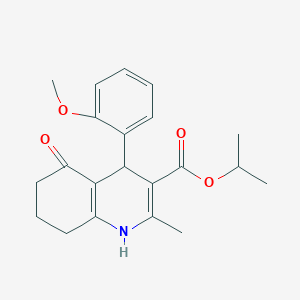 molecular formula C21H25NO4 B416751 Propan-2-yl 4-(2-methoxyphenyl)-2-methyl-5-oxo-1,4,5,6,7,8-hexahydroquinoline-3-carboxylate 