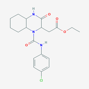 molecular formula C19H24ClN3O4 B4167582 ETHYL 2-{1-[(4-CHLOROANILINO)CARBONYL]-3-OXODECAHYDRO-2-QUINOXALINYL}ACETATE 