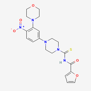 molecular formula C20H23N5O5S B4167644 N-[4-(3-morpholin-4-yl-4-nitrophenyl)piperazine-1-carbothioyl]furan-2-carboxamide 