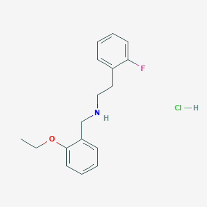 molecular formula C17H21ClFNO B4167656 N-[(2-ethoxyphenyl)methyl]-2-(2-fluorophenyl)ethanamine;hydrochloride 
