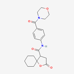 molecular formula C21H26N2O5 B4167843 N-[4-(MORPHOLINE-4-CARBONYL)PHENYL]-2-OXO-1-OXASPIRO[4.5]DECANE-4-CARBOXAMIDE 