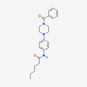molecular formula C23H29N3O2 B4168034 N-[4-(4-benzoylpiperazin-1-yl)phenyl]hexanamide 