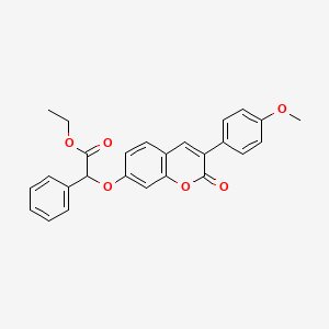 molecular formula C26H22O6 B4168088 ethyl 2-{[3-(4-methoxyphenyl)-2-oxo-2H-chromen-7-yl]oxy}-2-phenylacetate 