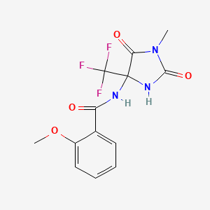 molecular formula C13H12F3N3O4 B4168151 2-methoxy-N-[1-methyl-2,5-dioxo-4-(trifluoromethyl)imidazolidin-4-yl]benzamide 