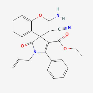 molecular formula C25H21N3O4 B4168189 Ethyl 2-amino-3-cyano-5'-oxo-2'-phenyl-1'-prop-2-enylspiro[chromene-4,4'-pyrrole]-3'-carboxylate 