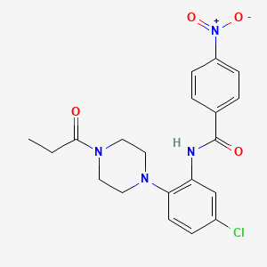 molecular formula C20H21ClN4O4 B4168264 N-[5-chloro-2-(4-propanoylpiperazin-1-yl)phenyl]-4-nitrobenzamide 