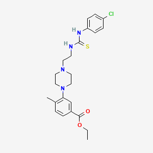 molecular formula C23H29ClN4O2S B4168269 Ethyl 3-[4-[2-[(4-chlorophenyl)carbamothioylamino]ethyl]piperazin-1-yl]-4-methylbenzoate 