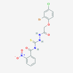 molecular formula C16H12BrClN4O5S B4168330 N-({2-[(2-bromo-4-chlorophenoxy)acetyl]hydrazino}carbonothioyl)-2-nitrobenzamide 