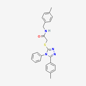 molecular formula C25H24N4OS B4168415 N-(4-methylbenzyl)-2-{[5-(4-methylphenyl)-4-phenyl-4H-1,2,4-triazol-3-yl]sulfanyl}acetamide 