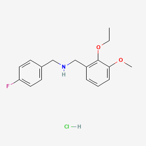 molecular formula C17H21ClFNO2 B4168419 N-[(2-ethoxy-3-methoxyphenyl)methyl]-1-(4-fluorophenyl)methanamine;hydrochloride 