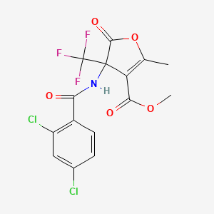 molecular formula C15H10Cl2F3NO5 B4168423 Methyl 4-[(2,4-dichlorobenzoyl)amino]-2-methyl-5-oxo-4-(trifluoromethyl)furan-3-carboxylate 