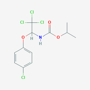 molecular formula C12H13Cl4NO3 B416843 Isopropyl 2,2,2-trichloro-1-(4-chlorophenoxy)ethylcarbamate 