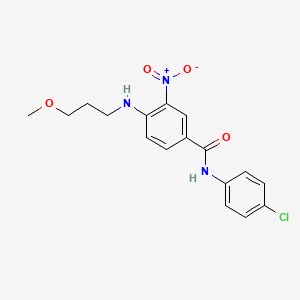 molecular formula C17H18ClN3O4 B4168495 N-(4-chlorophenyl)-4-(3-methoxypropylamino)-3-nitrobenzamide 