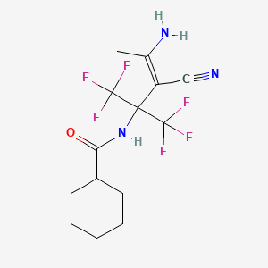 molecular formula C14H17F6N3O B4168638 N-[(3Z)-3-(1-AMINOETHYLIDENE)-3-CYANO-1,1,1-TRIFLUORO-2-(TRIFLUOROMETHYL)PROPAN-2-YL]CYCLOHEXANECARBOXAMIDE 