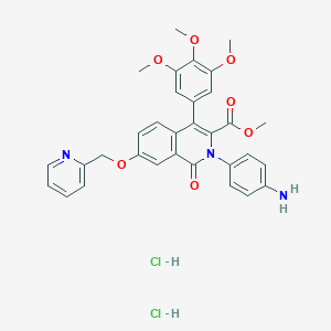 molecular formula C₃₂H₃₁Cl₂N₃O₇ B041687 Methyl 2-(4-aminophenyl)-1,2-dihydro-1-oxo-7-(2-pyridinylmethoxy)-4-(3,4,5-trimethoxyphenyl)-3-isoquinolinecarboxylate dihydrochloride CAS No. 212498-37-8