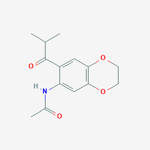 molecular formula C14H17NO4 B4168845 N-[7-(2-methylpropanoyl)-2,3-dihydro-1,4-benzodioxin-6-yl]acetamide 
