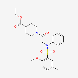 molecular formula C24H30N2O6S B4168864 ETHYL 1-[2-(N-PHENYL2-METHOXY-5-METHYLBENZENESULFONAMIDO)ACETYL]PIPERIDINE-4-CARBOXYLATE 
