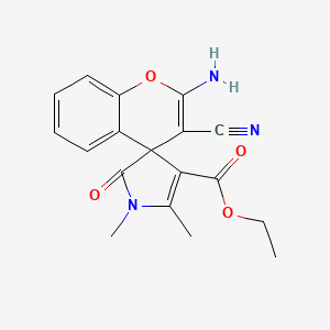 molecular formula C18H17N3O4 B4169117 Ethyl 2-amino-3-cyano-1',2'-dimethyl-5'-oxospiro[chromene-4,4'-pyrrole]-3'-carboxylate 