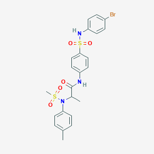 molecular formula C23H24BrN3O5S2 B4169130 N-[4-[(4-bromophenyl)sulfamoyl]phenyl]-2-(4-methyl-N-methylsulfonylanilino)propanamide 