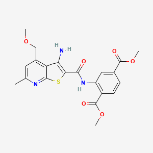 molecular formula C21H21N3O6S B4169171 Dimethyl 2-({[3-amino-4-(methoxymethyl)-6-methylthieno[2,3-b]pyridin-2-yl]carbonyl}amino)benzene-1,4-dicarboxylate 