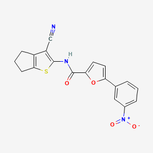 molecular formula C19H13N3O4S B4169192 N-(3-cyano-5,6-dihydro-4H-cyclopenta[b]thiophen-2-yl)-5-(3-nitrophenyl)furan-2-carboxamide 