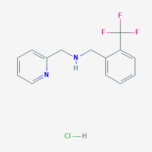 molecular formula C14H14ClF3N2 B4169282 N-(pyridin-2-ylmethyl)-1-[2-(trifluoromethyl)phenyl]methanamine;hydrochloride 