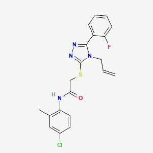 molecular formula C20H18ClFN4OS B4169297 N-(4-chloro-2-methylphenyl)-2-{[5-(2-fluorophenyl)-4-(prop-2-en-1-yl)-4H-1,2,4-triazol-3-yl]sulfanyl}acetamide 