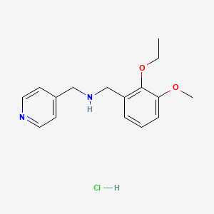molecular formula C16H21ClN2O2 B4169362 N-[(2-ethoxy-3-methoxyphenyl)methyl]-1-pyridin-4-ylmethanamine;hydrochloride 