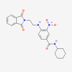 molecular formula C23H24N4O5 B4169385 N-cyclohexyl-4-[2-(1,3-dioxoisoindol-2-yl)ethylamino]-3-nitrobenzamide 