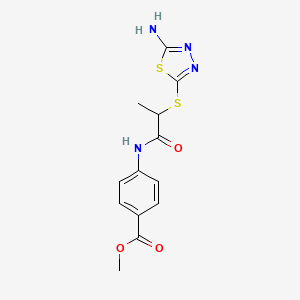 molecular formula C13H14N4O3S2 B4169419 Methyl 4-({2-[(5-amino-1,3,4-thiadiazol-2-yl)sulfanyl]propanoyl}amino)benzoate 