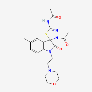 molecular formula C20H25N5O4S B4169426 N-{3'-acetyl-5-methyl-1-[2-(morpholin-4-yl)ethyl]-2-oxo-1,2-dihydro-3'H-spiro[indole-3,2'-[1,3,4]thiadiazol]-5'-yl}acetamide 