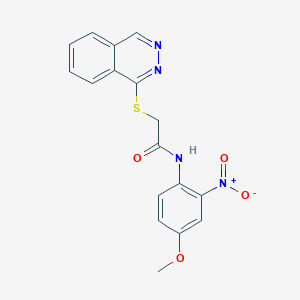 molecular formula C17H14N4O4S B4169486 N~1~-(4-METHOXY-2-NITROPHENYL)-2-(1-PHTHALAZINYLSULFANYL)ACETAMIDE 