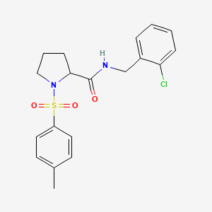 molecular formula C19H21ClN2O3S B4169585 N-[(2-chlorophenyl)methyl]-1-(4-methylphenyl)sulfonylpyrrolidine-2-carboxamide 