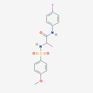 molecular formula C16H17IN2O4S B4169743 N-(4-iodophenyl)-2-[(4-methoxyphenyl)sulfonylamino]propanamide 