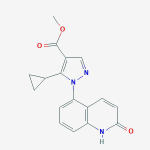 molecular formula C17H15N3O3 B041698 5-Cyclopropyl-1-(1,2-dihydro-2-oxo-5-quinolinyl)-1H-pyrazole-4-carboxylic Acid Methyl Ester CAS No. 372078-46-1