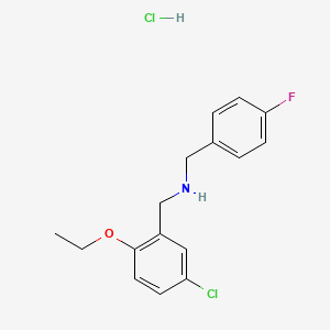 molecular formula C16H18Cl2FNO B4169822 N-[(5-chloro-2-ethoxyphenyl)methyl]-1-(4-fluorophenyl)methanamine;hydrochloride 