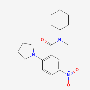 molecular formula C18H25N3O3 B4169843 N-cyclohexyl-N-methyl-5-nitro-2-pyrrolidin-1-ylbenzamide 
