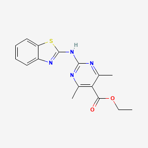 molecular formula C16H16N4O2S B4169870 Ethyl 2-(1,3-benzothiazol-2-ylamino)-4,6-dimethylpyrimidine-5-carboxylate 