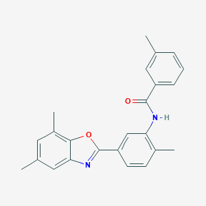 molecular formula C24H22N2O2 B416989 N-[5-(5,7-dimethyl-1,3-benzoxazol-2-yl)-2-methylphenyl]-3-methylbenzamide 