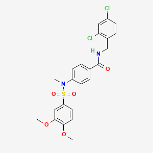 molecular formula C23H22Cl2N2O5S B4169929 N-(2,4-dichlorobenzyl)-4-[[(3,4-dimethoxyphenyl)sulfonyl](methyl)amino]benzamide 