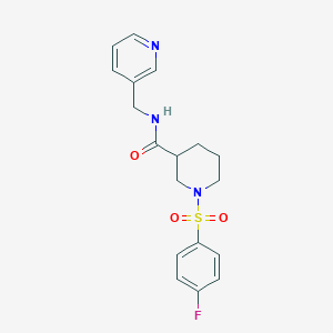 molecular formula C18H20FN3O3S B4170029 1-(4-FLUOROBENZENESULFONYL)-N-[(PYRIDIN-3-YL)METHYL]PIPERIDINE-3-CARBOXAMIDE 