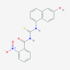 molecular formula C18H13N3O4S B4170179 N-[(6-hydroxynaphthalen-1-yl)carbamothioyl]-2-nitrobenzamide 