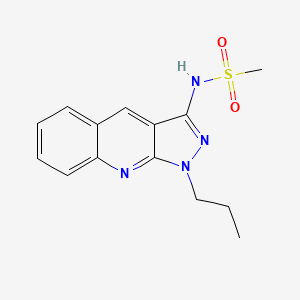 molecular formula C14H16N4O2S B4170186 N-{1-Propyl-1H-pyrazolo[3,4-B]quinolin-3-YL}methanesulfonamide 