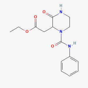 molecular formula C15H19N3O4 B4170287 ethyl [1-(anilinocarbonyl)-3-oxo-2-piperazinyl]acetate 