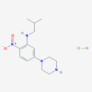 molecular formula C14H23ClN4O2 B4170465 N-(2-methylpropyl)-2-nitro-5-piperazin-1-ylaniline;hydrochloride 