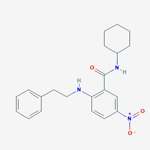 molecular formula C21H25N3O3 B4170482 N-cyclohexyl-5-nitro-2-(2-phenylethylamino)benzamide 