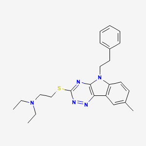 molecular formula C24H29N5S B4170526 N,N-diethyl-2-{[8-methyl-5-(2-phenylethyl)-5H-[1,2,4]triazino[5,6-b]indol-3-yl]thio}ethanamine 