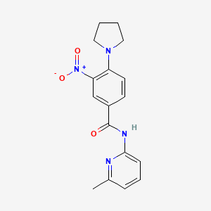 molecular formula C17H18N4O3 B4170593 N-(6-methylpyridin-2-yl)-3-nitro-4-pyrrolidin-1-ylbenzamide 