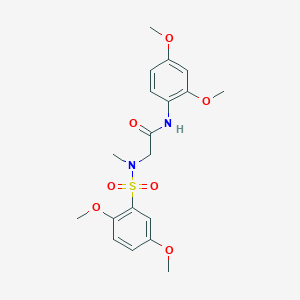molecular formula C19H24N2O7S B4170660 N-(2,4-dimethoxyphenyl)-N~2~-[(2,5-dimethoxyphenyl)sulfonyl]-N~2~-methylglycinamide 
