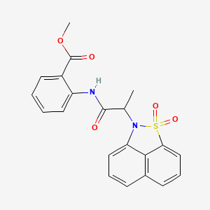 molecular formula C21H18N2O5S B4170690 methyl 2-{[2-(1,1-dioxido-2H-naphtho[1,8-cd]isothiazol-2-yl)propanoyl]amino}benzoate 